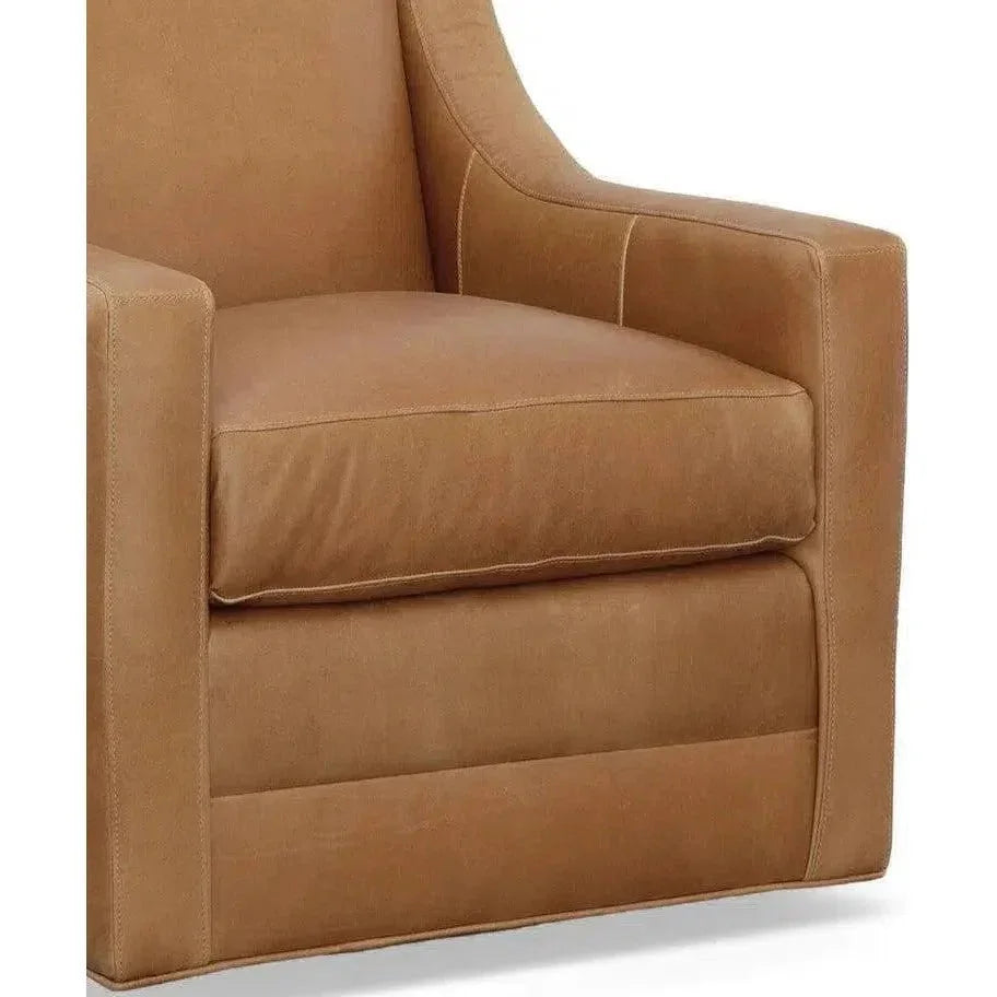 Jacob Real Leather Chair Swivel Lounge Chair - LOOMLAN - Uptown Sebastian - Club Chairs