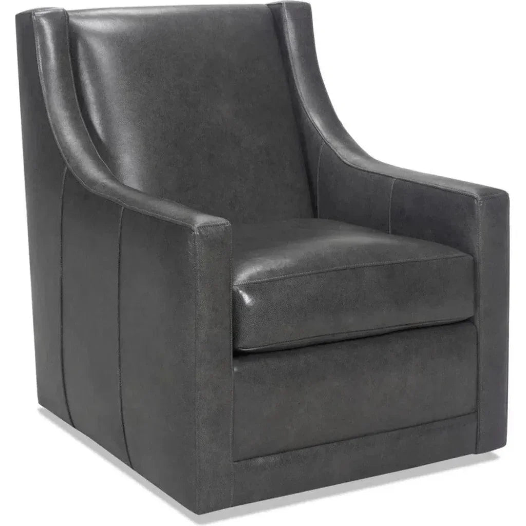 Jacob Real Leather Chair Swivel Lounge Chair - LOOMLAN - Uptown Sebastian - Club Chairs