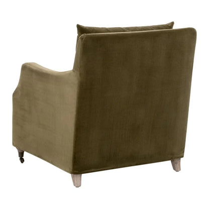 Jade Olive Velvet Slipcover Club Chair - LOOMLAN - Essentials For Living - Club Chairs