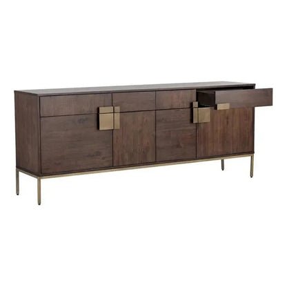 Jade Sideboard Antique Brass Dark Wood Storage - LOOMLAN - SUNPAN - Sideboards