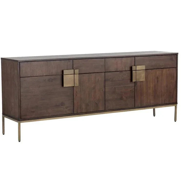 Jade Sideboard Antique Brass Dark Wood Storage - LOOMLAN - SUNPAN - Sideboards