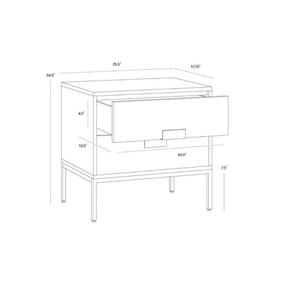 Jade Wooden Unique Nightstand - LOOMLAN - SUNPAN - Nightstands