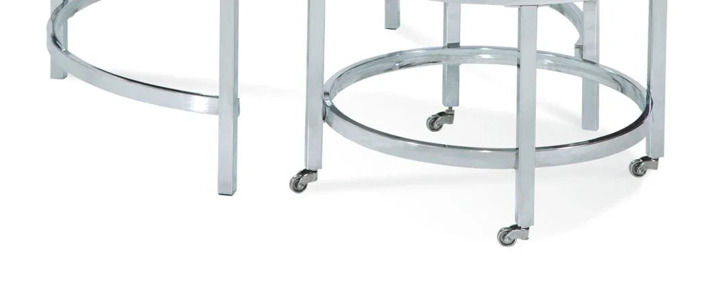 Jadyn Glass Top Nesting Cocktail Table - LOOMLAN - Bassett Mirror - Coffee Tables