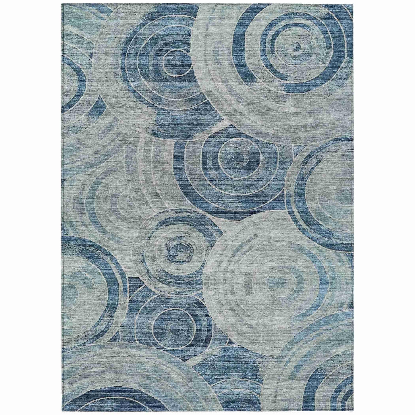 Jaelain Blue Washable Indoor-Outdoor Rug
