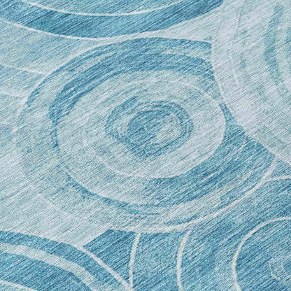 Jaelain Denim Washable Indoor-Outdoor Rug