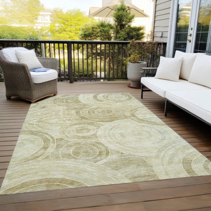 Jaelain Gold Washable Indoor-Outdoor Rug