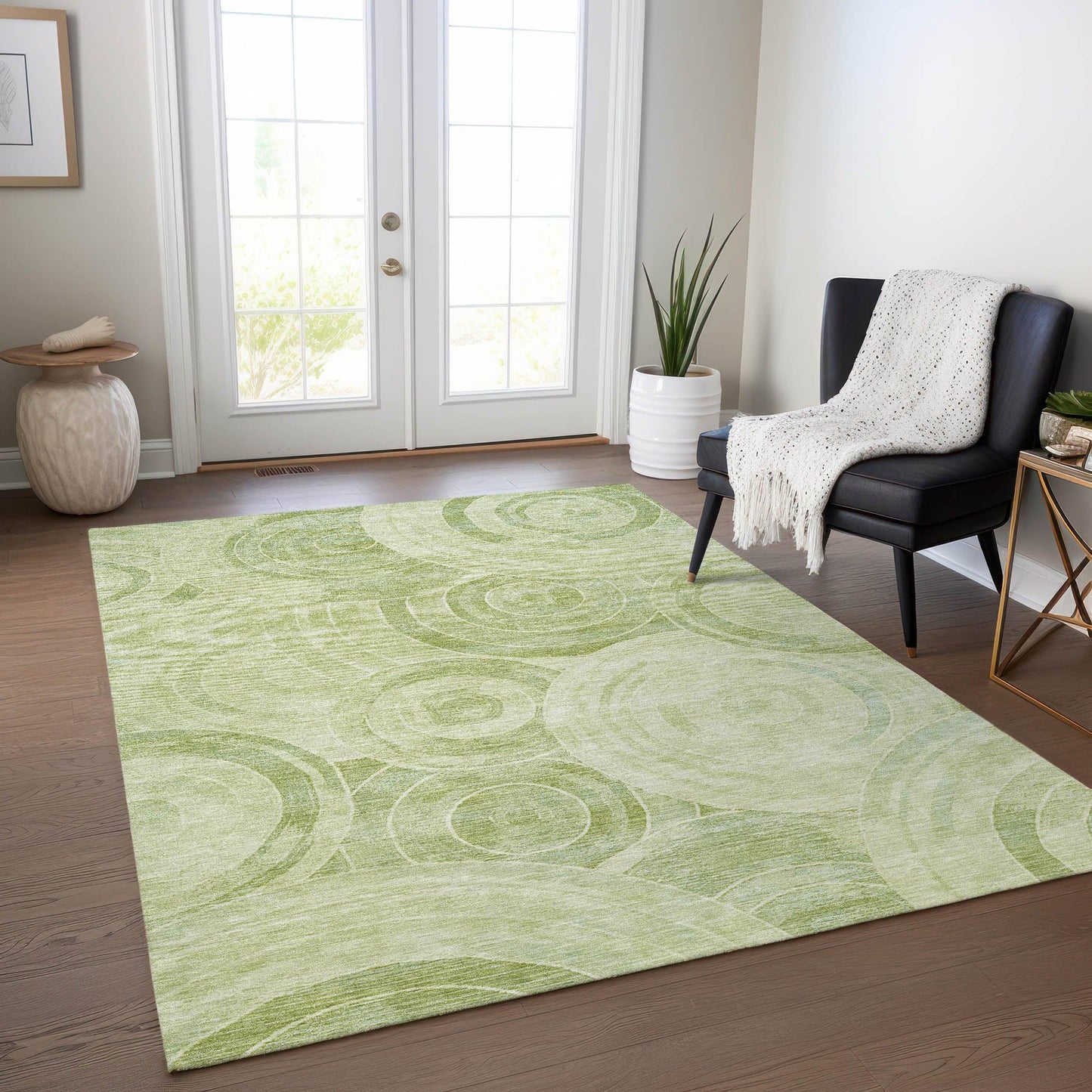 Jaelain Green Washable Indoor-Outdoor Rug