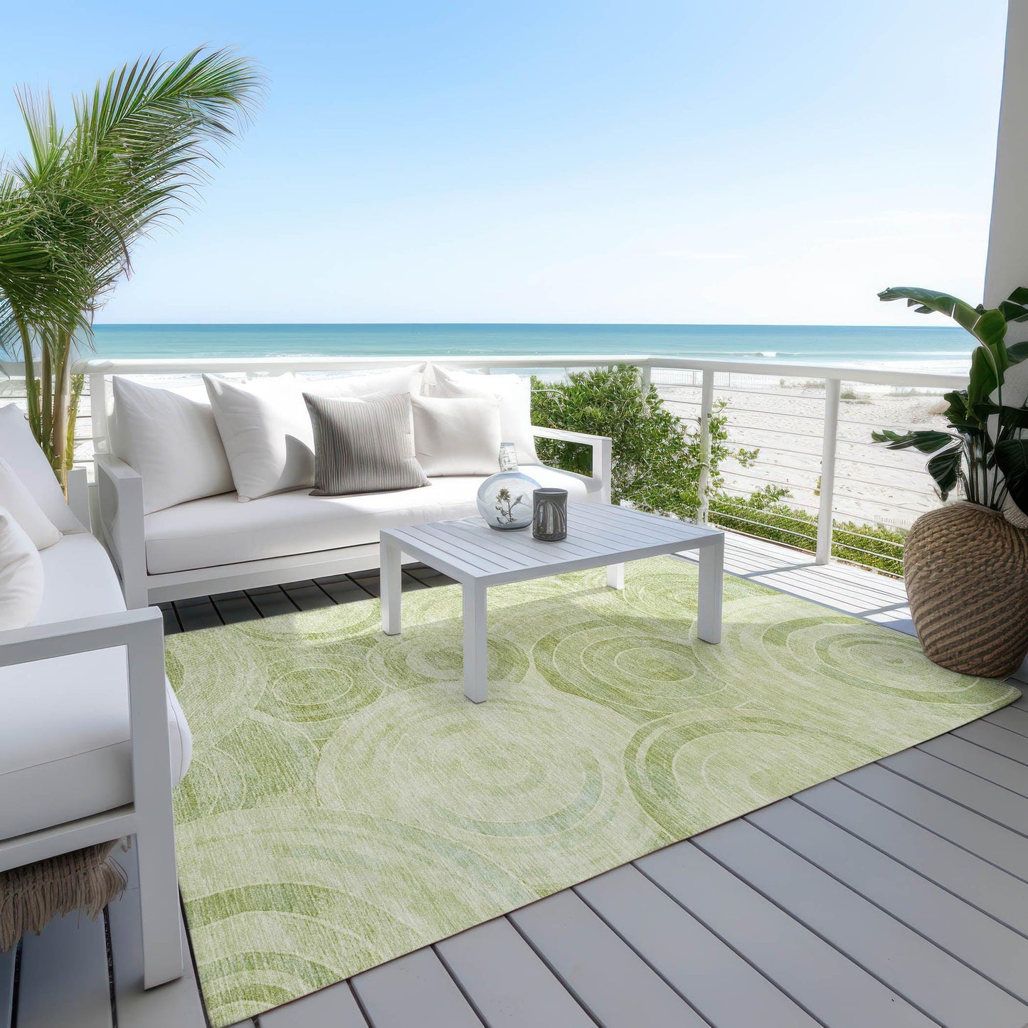 Jaelain Green Washable Indoor-Outdoor Rug