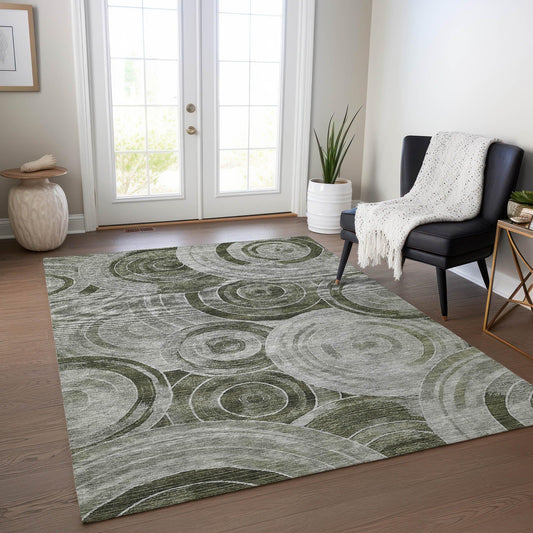 Jaelain Taupe Washable Indoor-Outdoor Rug