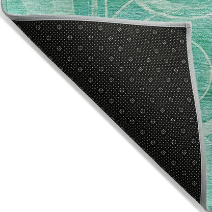Jaelain Teal Washable Indoor-Outdoor Rug