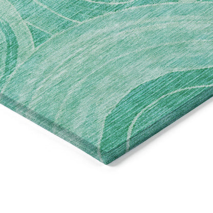 Jaelain Teal Washable Indoor-Outdoor Rug