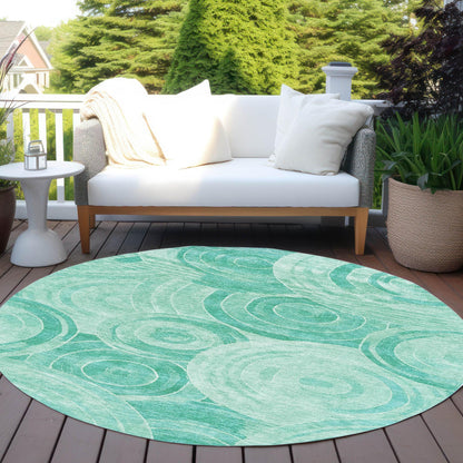 Jaelain Teal Washable Indoor-Outdoor Rug