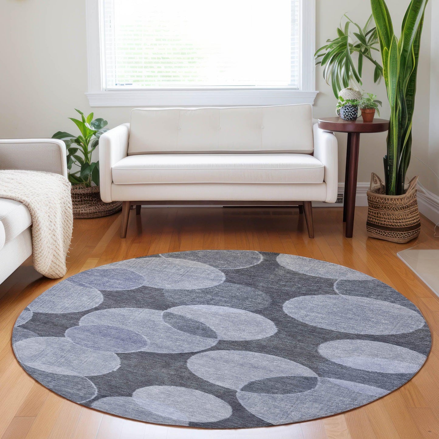 Jaelanor Blue Washable Indoor-Outdoor Rug