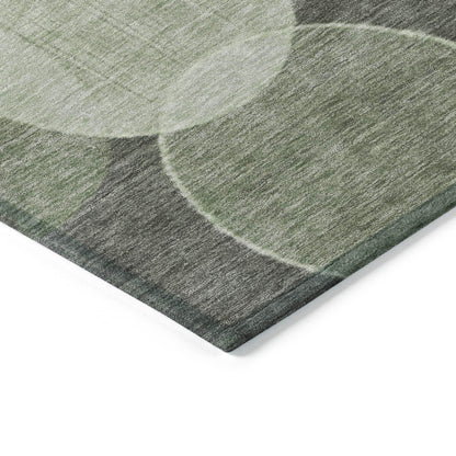 Jaelanor Green Washable Indoor-Outdoor Rug