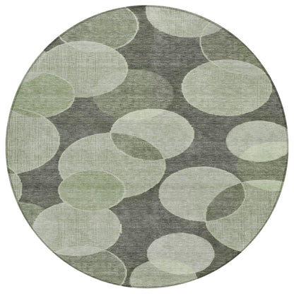 Jaelanor Green Washable Indoor-Outdoor Rug