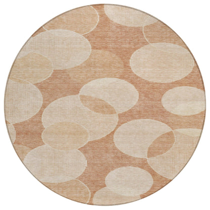 Jaelanor Orange Washable Indoor-Outdoor Rug