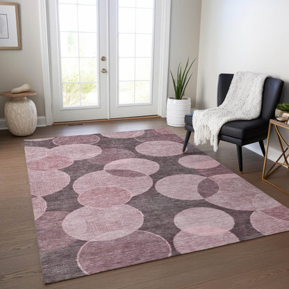 Jaelanor Pink Washable Indoor-Outdoor Rug