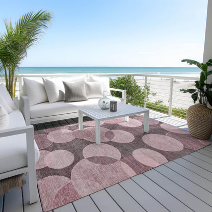 Jaelanor Pink Washable Indoor-Outdoor Rug
