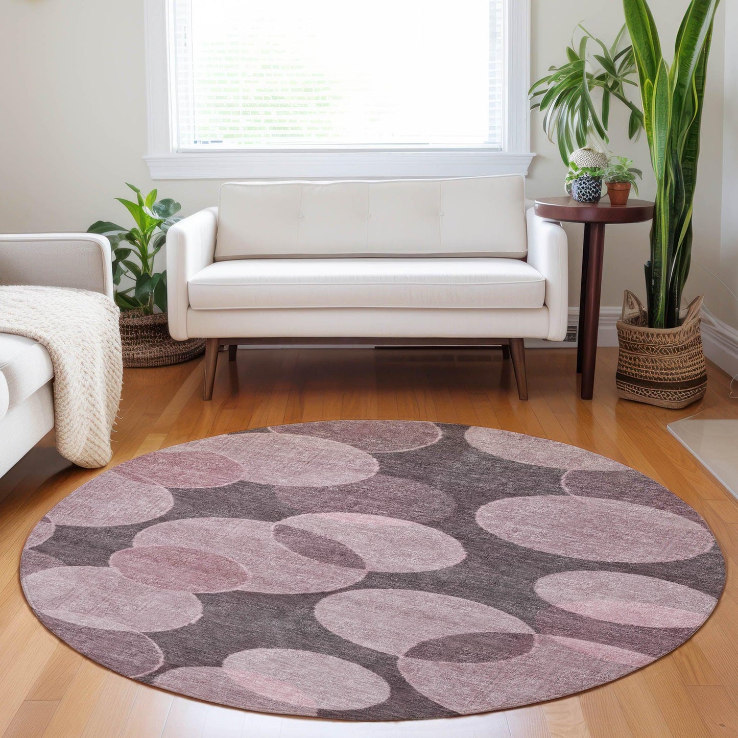Jaelanor Pink Washable Indoor-Outdoor Rug