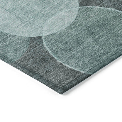 Jaelanor Teal Washable Indoor-Outdoor Rug