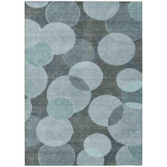 Jaelanor Teal Washable Indoor-Outdoor Rug