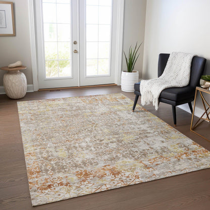 Jaelara Brown Washable Indoor-Outdoor Rug