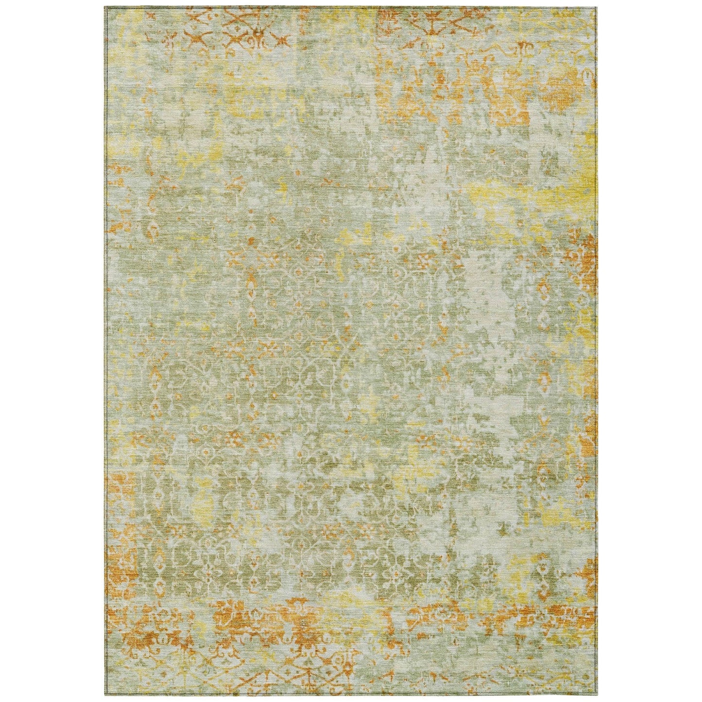 Jaelara Green Washable Indoor-Outdoor Rug