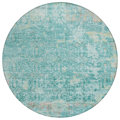 Jaelara Teal Washable Indoor-Outdoor Rug