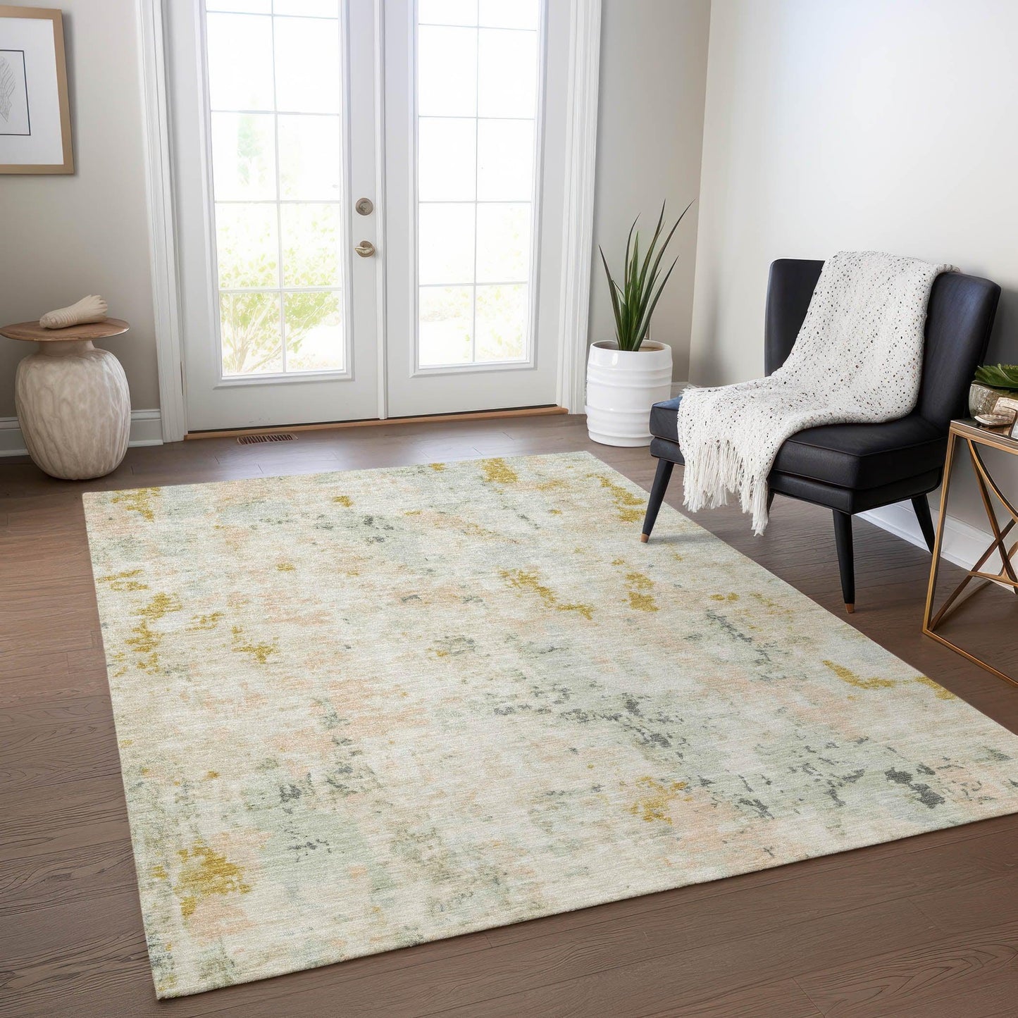 Jaelaris Brown Washable Indoor-Outdoor Rug