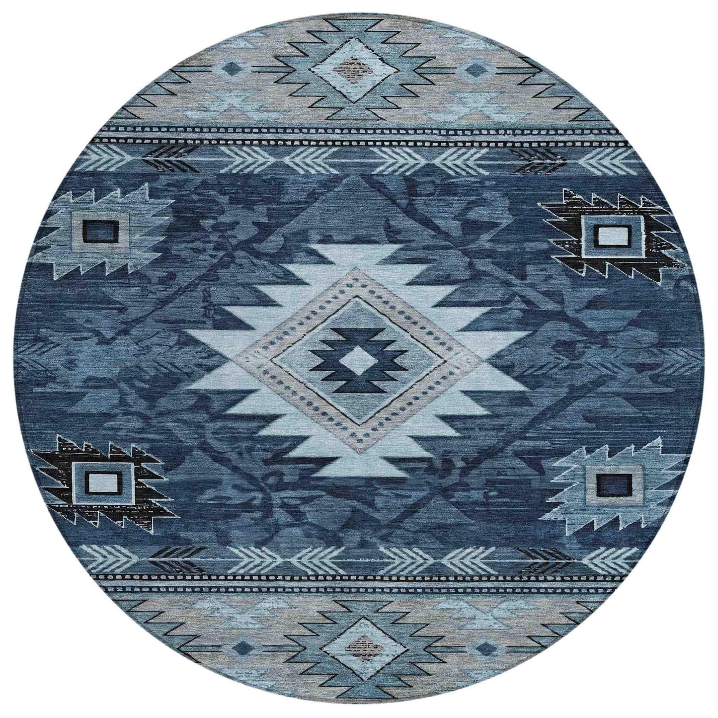 Jaelas Blue Washable Indoor-Outdoor Rug