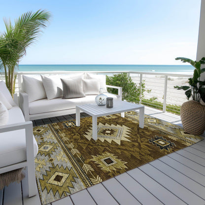 Jaelas Brown Washable Indoor-Outdoor Rug