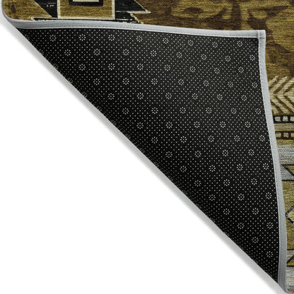 Jaelas Brown Washable Indoor-Outdoor Rug