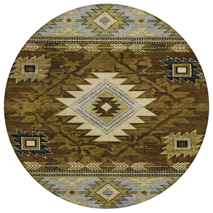 Jaelas Brown Washable Indoor-Outdoor Rug