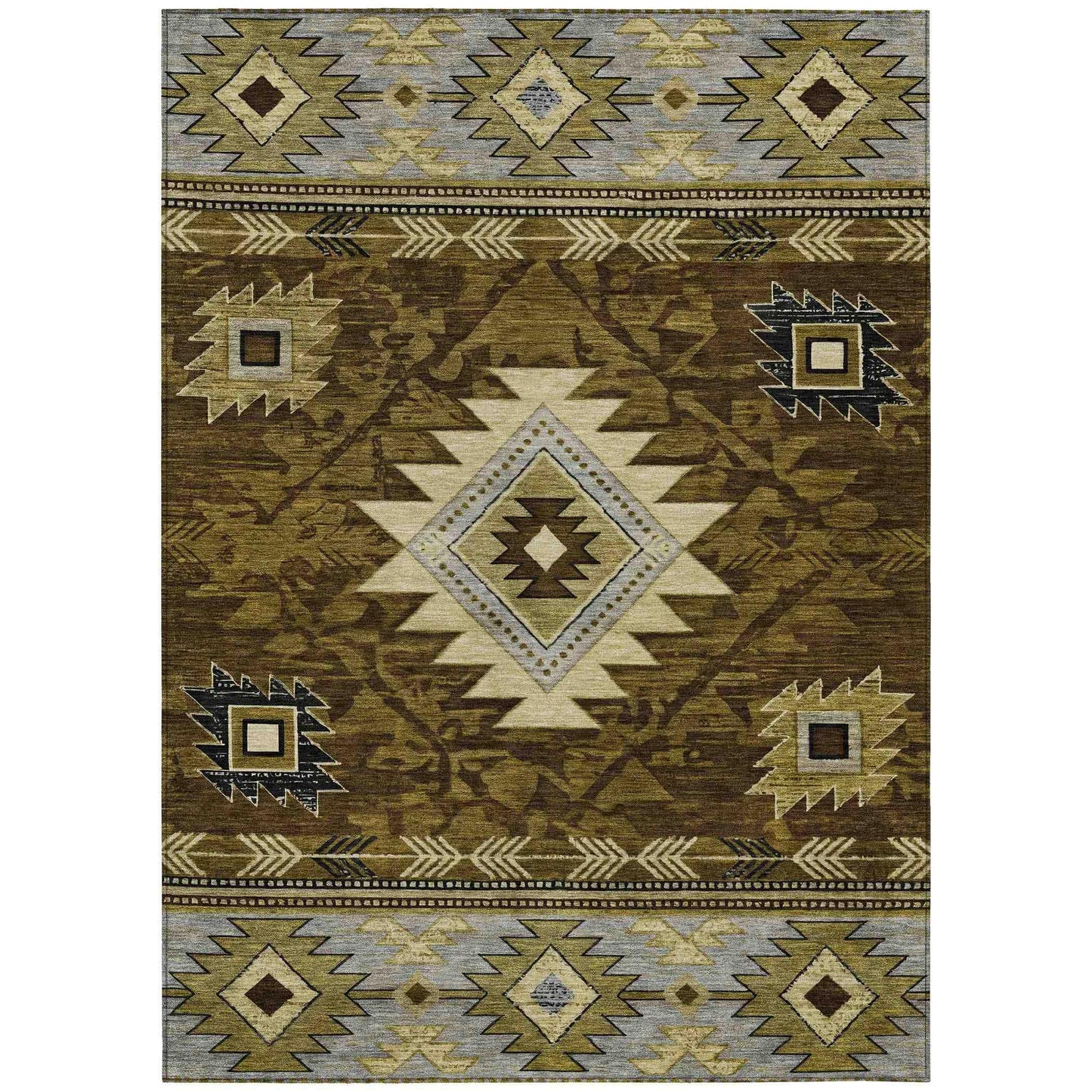 Jaelas Brown Washable Indoor-Outdoor Rug