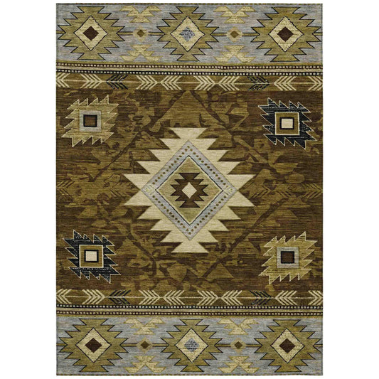 Jaelas Brown Washable Indoor-Outdoor Rug