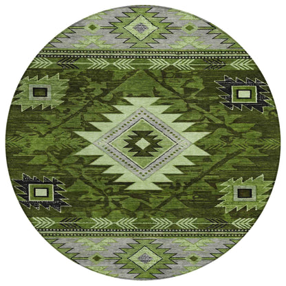 Jaelas Green Washable Indoor-Outdoor Rug