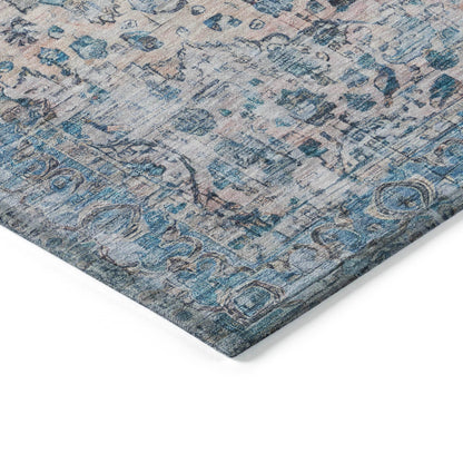 Jaelien Blue Washable Indoor-Outdoor Rug