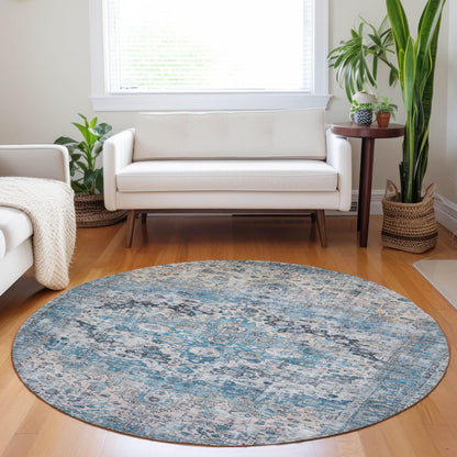 Jaelien Blue Washable Indoor-Outdoor Rug