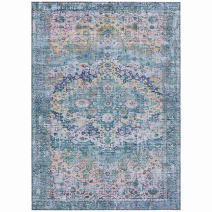 Jaelien Denim Washable Indoor-Outdoor Rug