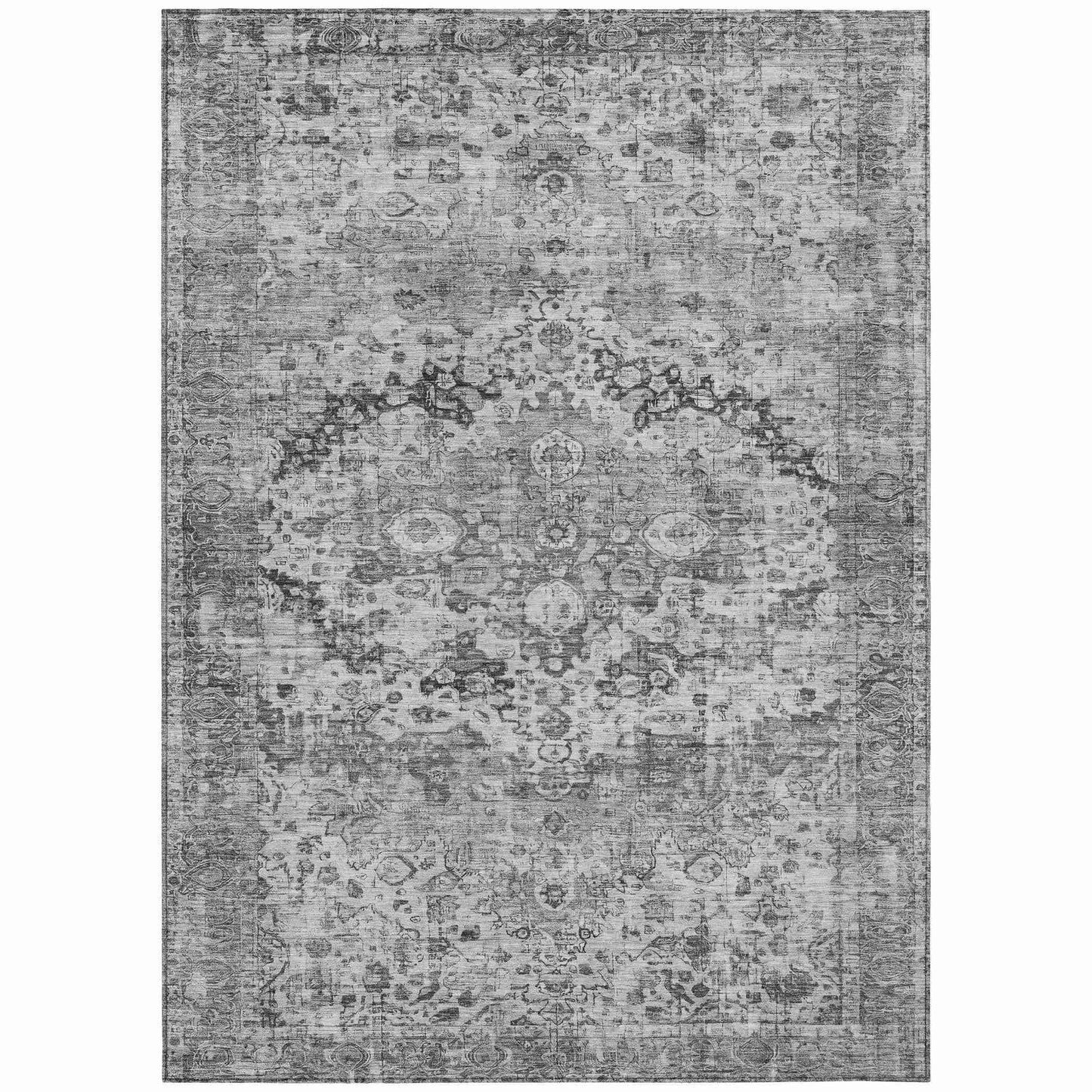 Jaelien Gray Washable Indoor-Outdoor Rug