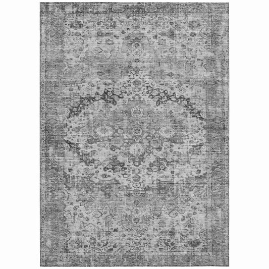 Jaelien Gray Washable Indoor-Outdoor Rug