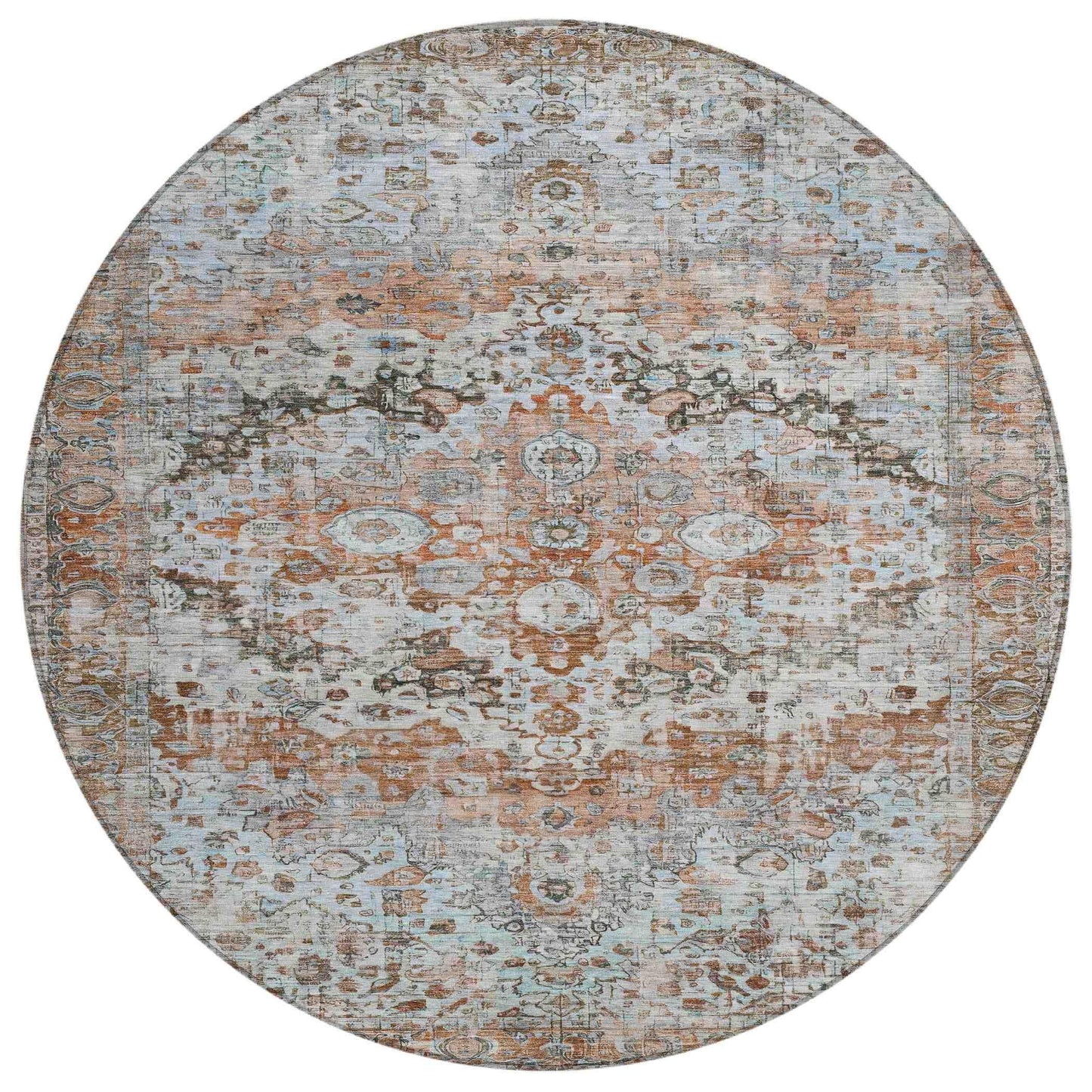 Jaelien Orange Washable Indoor-Outdoor Rug