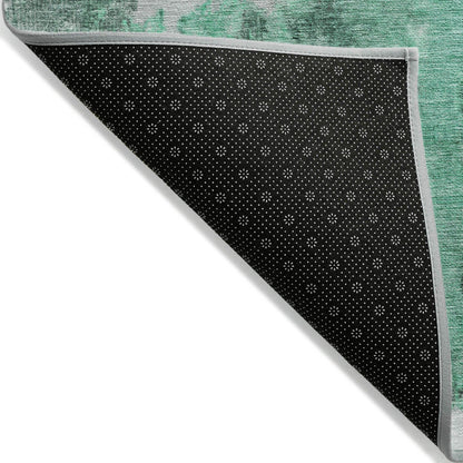 Jaelion Teal Washable Indoor-Outdoor Rug