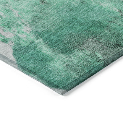Jaelion Teal Washable Indoor-Outdoor Rug