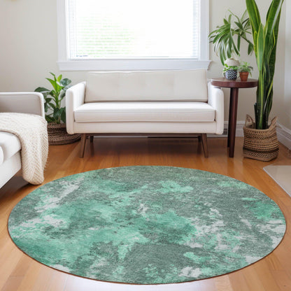 Jaelion Teal Washable Indoor-Outdoor Rug