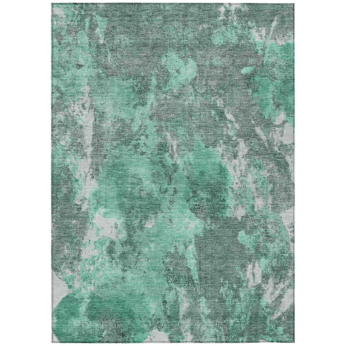 Jaelion Teal Washable Indoor-Outdoor Rug