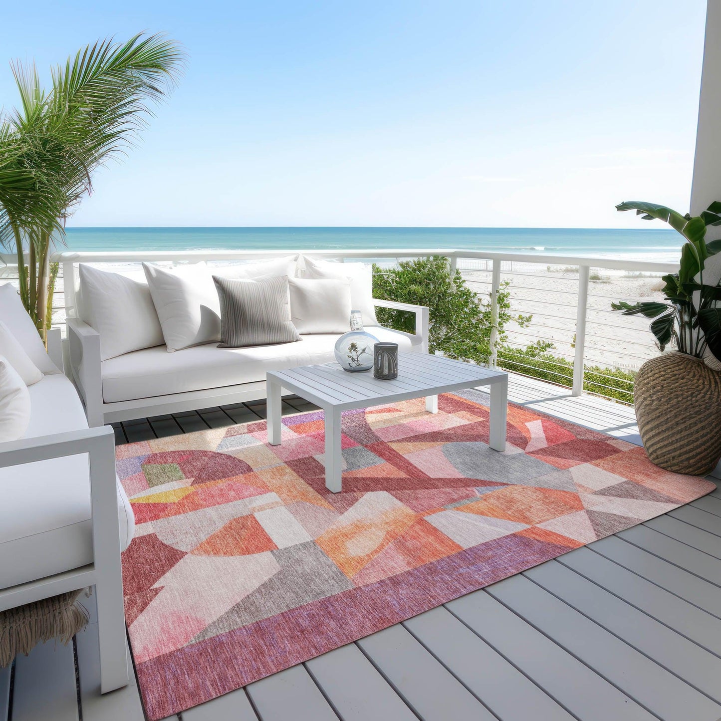 Jaelira Orange Washable Indoor-Outdoor Rug