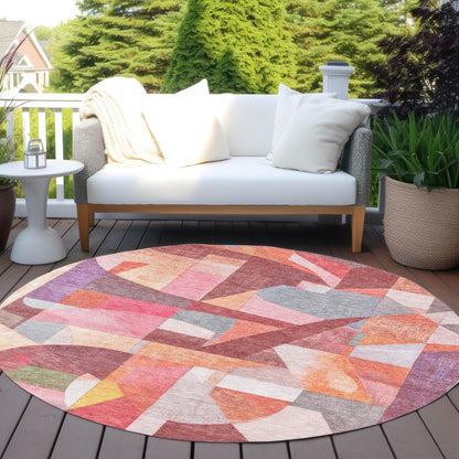 Jaelira Orange Washable Indoor-Outdoor Rug