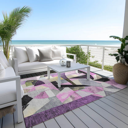 Jaelira Purple Washable Indoor-Outdoor Rug