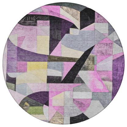 Jaelira Purple Washable Indoor-Outdoor Rug